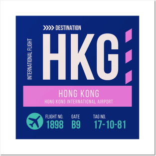 Hong Kong Airport Stylish Luggage Tag (HKG) Posters and Art